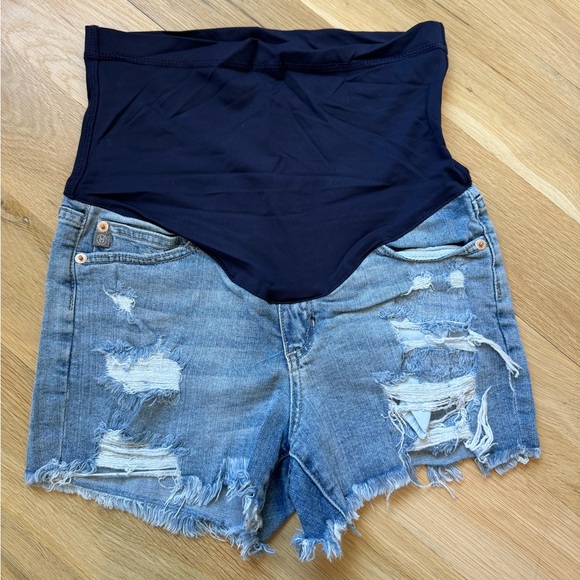Pinkblush Maternity • Elastic Belly Band Denim Shorts • Small - Picture 2 of 5